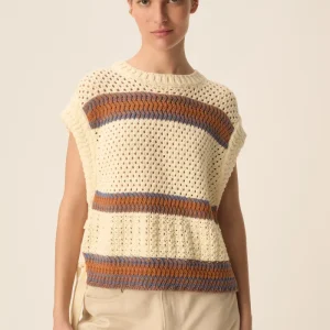 Pull sans manches Baba Creme/Choco