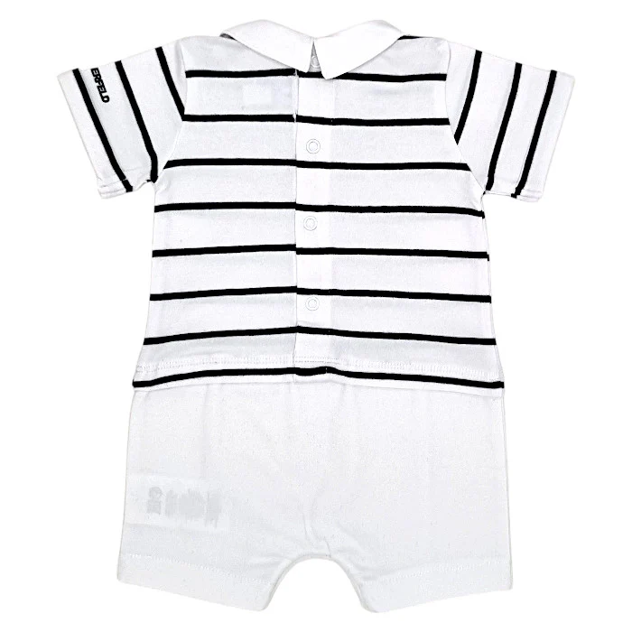 Combinaison bébé garçon manches courtes - Blanc/noir – Image 3