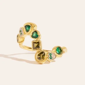 Bague Rivière - Zircons vert