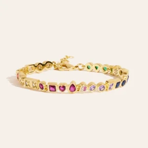Bracelet Rivière - Zircons multicolores