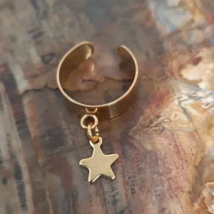 Bague Breloque Etoile Dorée