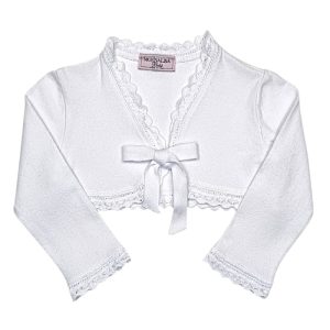 Boléro bébé fille en crêpe - Blanc