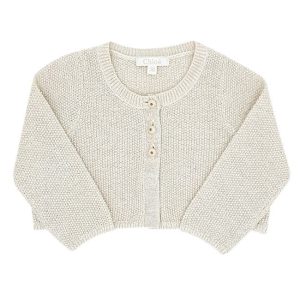Cardigan bébé fille en point de riz - Beige doré