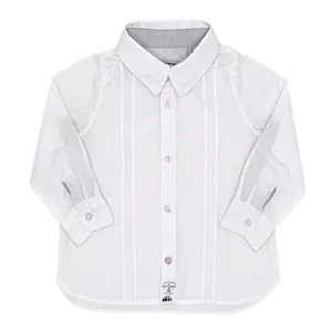 Chemise bébé garçon brodée au dos - Blanc