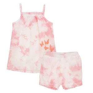Ensemble bébé fille blouse et short - Rose/blanc