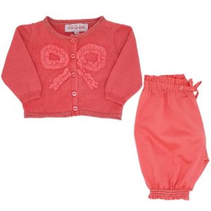 Ensemble bébé fille cardigan et pantalon - Rose