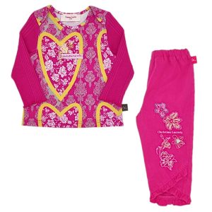 Ensemble bébé fille t-shirt et pantalon - Rose/jaune