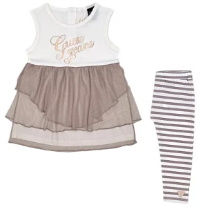 Ensemble bébé fille tunique et caleçon - Beige