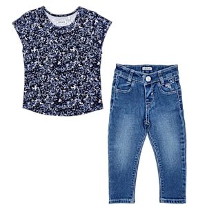 Ensemble bébé fille t-shirt et jean - Bleu