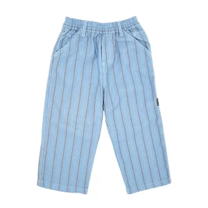 Pantalon bébé garçon motif chevrons - Bleu ciel