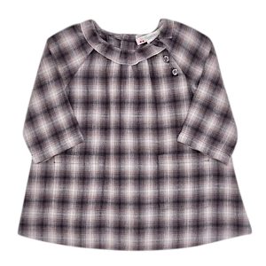 Robe bébé fille à carreaux - Marron/beige