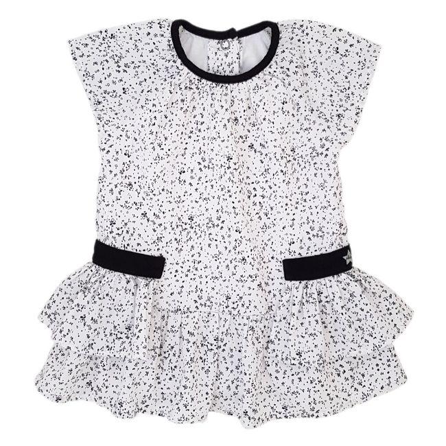 Robe bébé fille en coton - Blanc/noir – Image 2