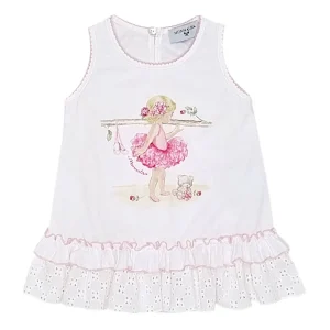 Robe bébé fille à volants - Blanc/rose
