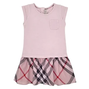 Robe bébé fille à carreaux - Rose
