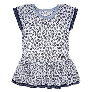 Robe bébé fille en viscose - Bleu/blanc