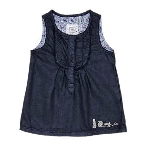 Robe trapèze bébé fille - Bleu indigo