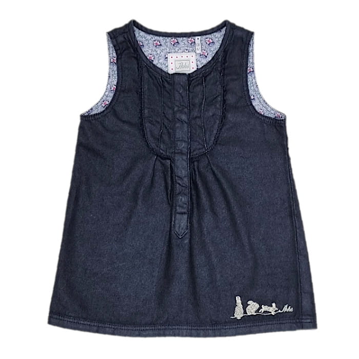 Robe trapèze bébé fille - Bleu indigo