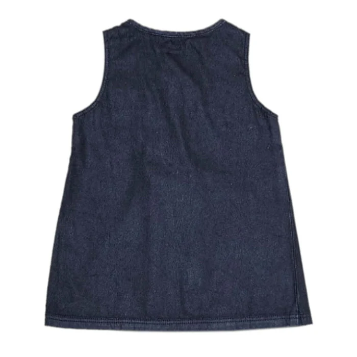 Robe trapèze bébé fille - Bleu indigo – Image 3
