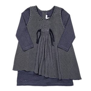 Robe bébé fille à pois - Gris foncé