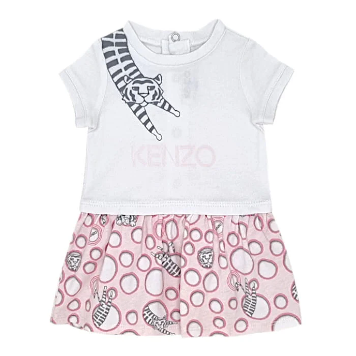 Robe bébé fille motif tigre - Blanc/rose – Image 2