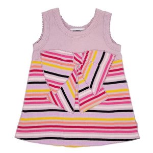 Robe bébé fille sans manches - Parme/multicolore