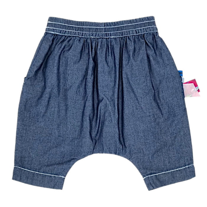 Short sarouel bébé fille à nœuds - Bleu – Image 3